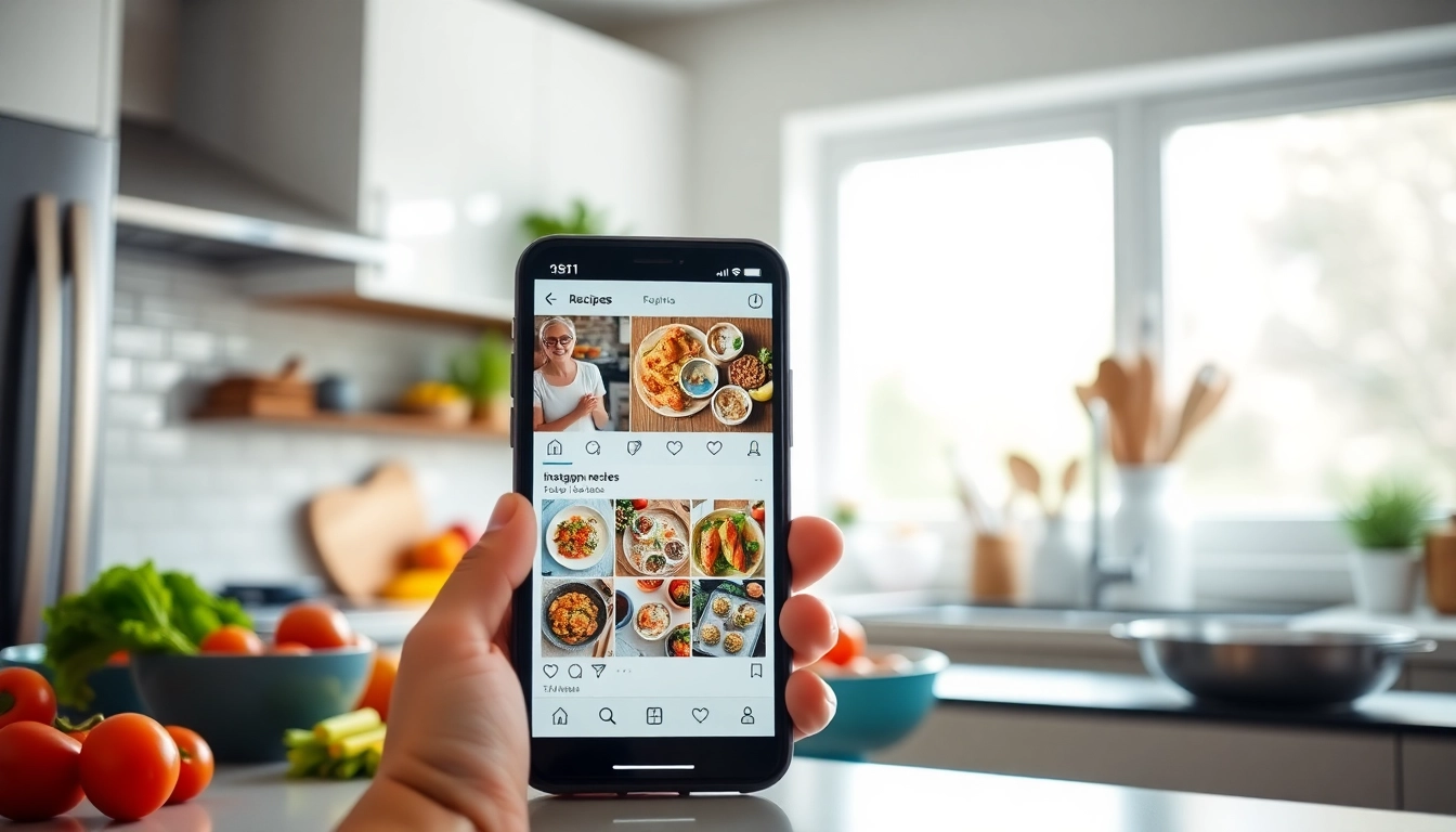 Save recipes from Instagram easily with this intuitive app showing a user saving a colorful recipe post on their phone screen.