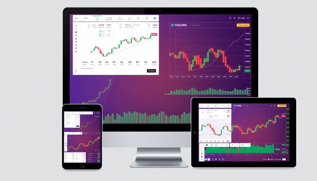 AICoin platform showcasing live cryptocurrency charts and alerts on mobile and desktop devices for efficient trading analysis.