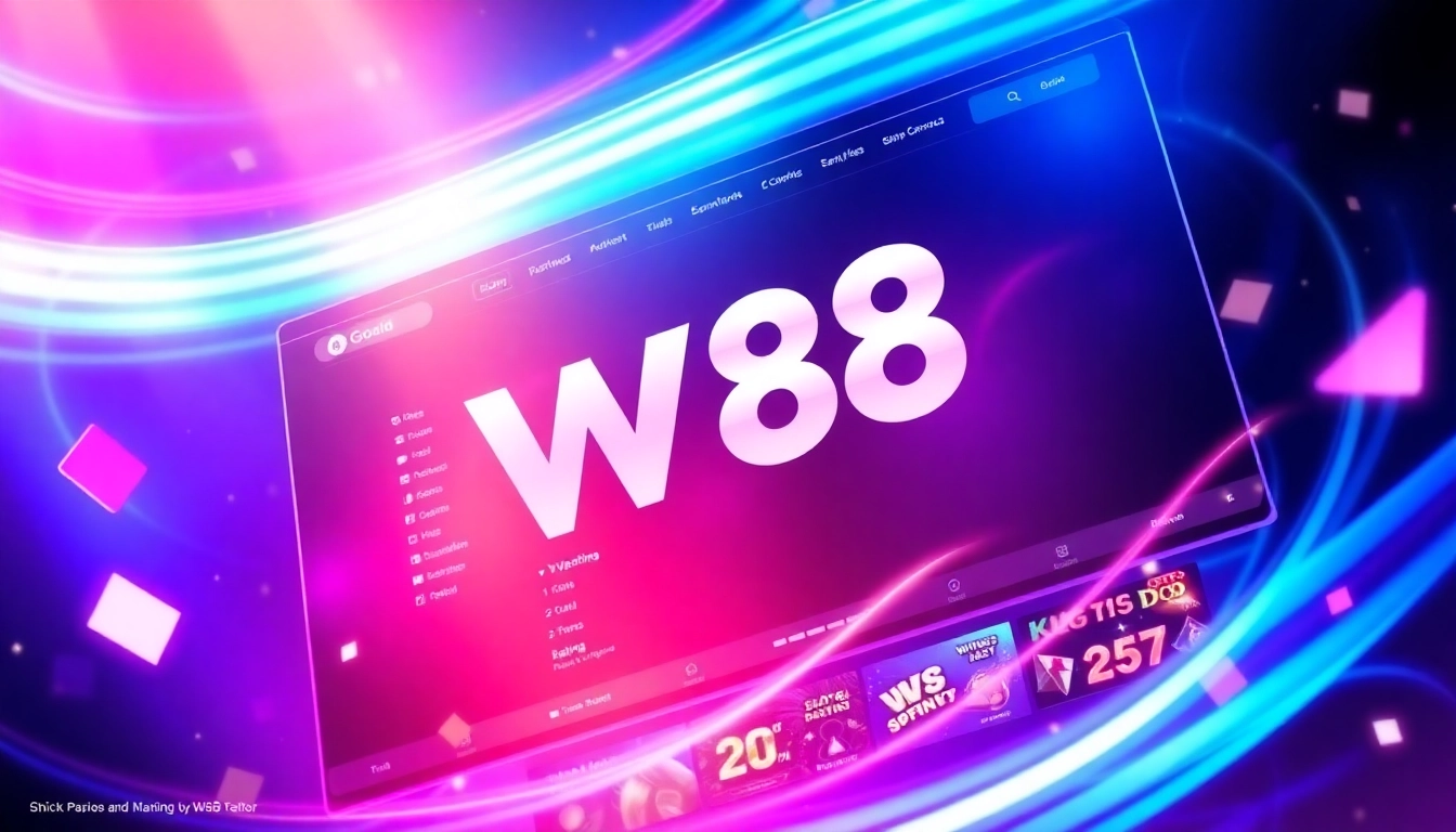 W88 online gambling platform showcasing betting options and vibrant user interface features for seamless gaming experience.