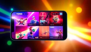 Yono All app showcasing a variety of online games with active players and colorful game icons for easy navigation and fun.