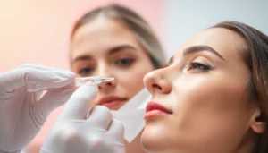 Botox Behandlung: Fachgerechte Injektion für glatte Haut in hellem, modernen Klinikraum, von einem Experten durchgeführt.