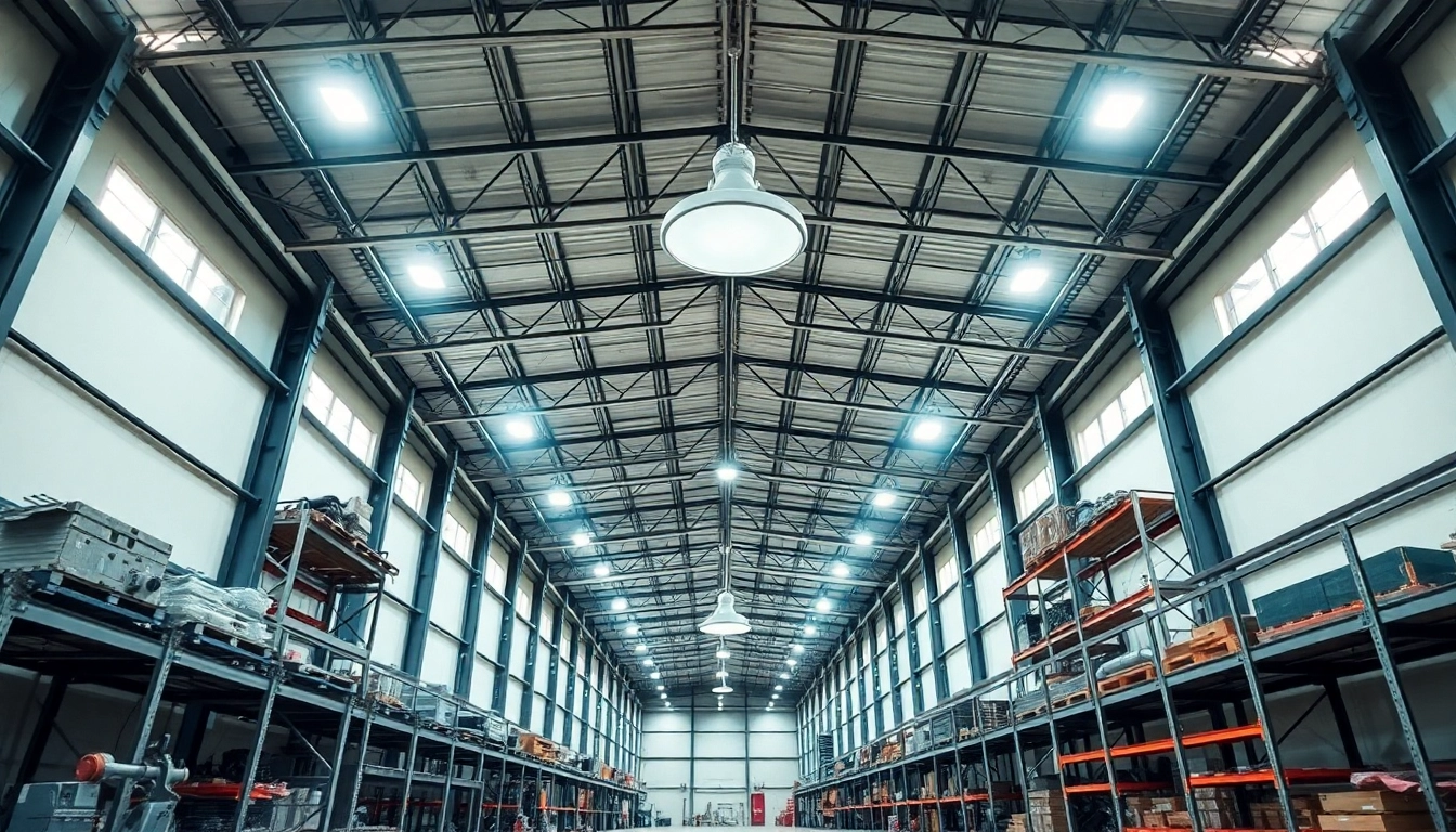 Moderne LED-Industriehalle mit gleichmäßiger Beleuchtung
