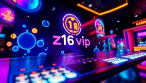 z16vip online casino interface with neon-lit elements and engaging gameplay visuals for seamless user experience
