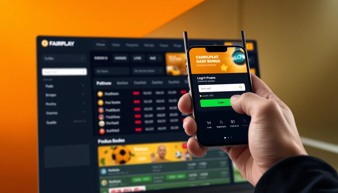 Fairplay login page showcasing a user entering credentials on a vibrant, user-friendly sports betting platform with modern orange and black colors, emphasizing security and ease of access.