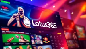 Engaging Lotus365 sportsbook app interface with live betting options and vibrant graphics for sports enthusiasts.