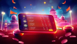 Lotus365 betting app in action with live cricket scores and casino games, accessory for Indian sports enthusiasts.