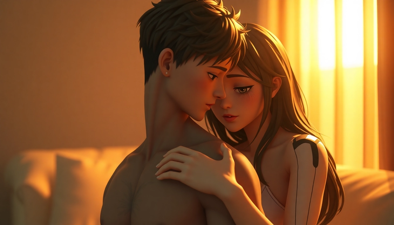 Detailed NSFW AI generated scene showcasing realistic characters for mature audiences, emphasizing emotional depth and high-quality visuals.