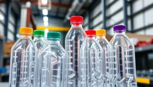 Professional photo of polietilen shise bottles highlighting durability and clarity for
