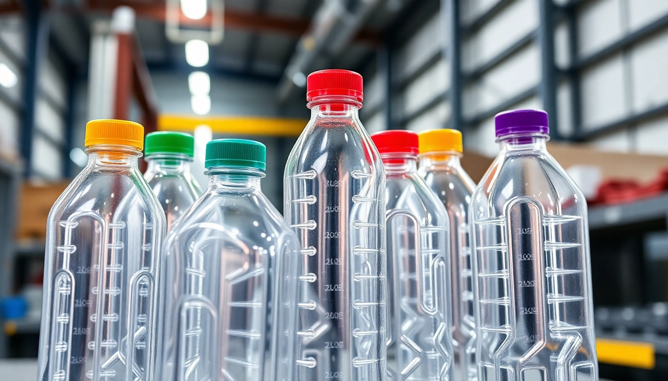 Professional photo of polietilen shise bottles highlighting durability and clarity for