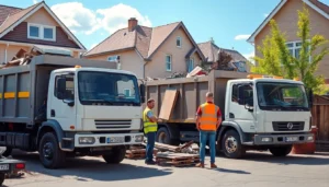 Efficient Schrottabholung service with a mobile team collecting scrap metal from a busy urban