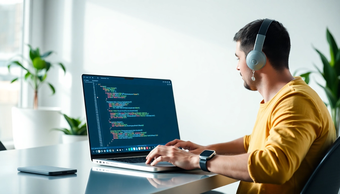 Skilled developer coding with Next.js to build dynamic and fast websites in a modern digital