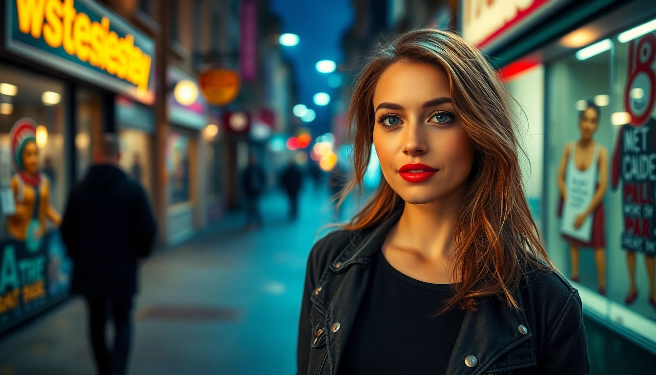 Realistic scene of a woman engaging in sex za rychle prachy on city street, capturing