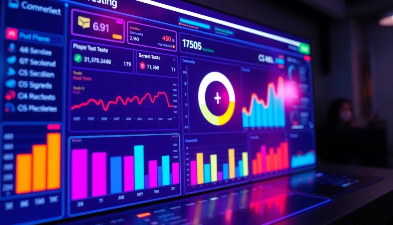 Professional user analyzing cs teste results on a digital testing dashboard for performance
