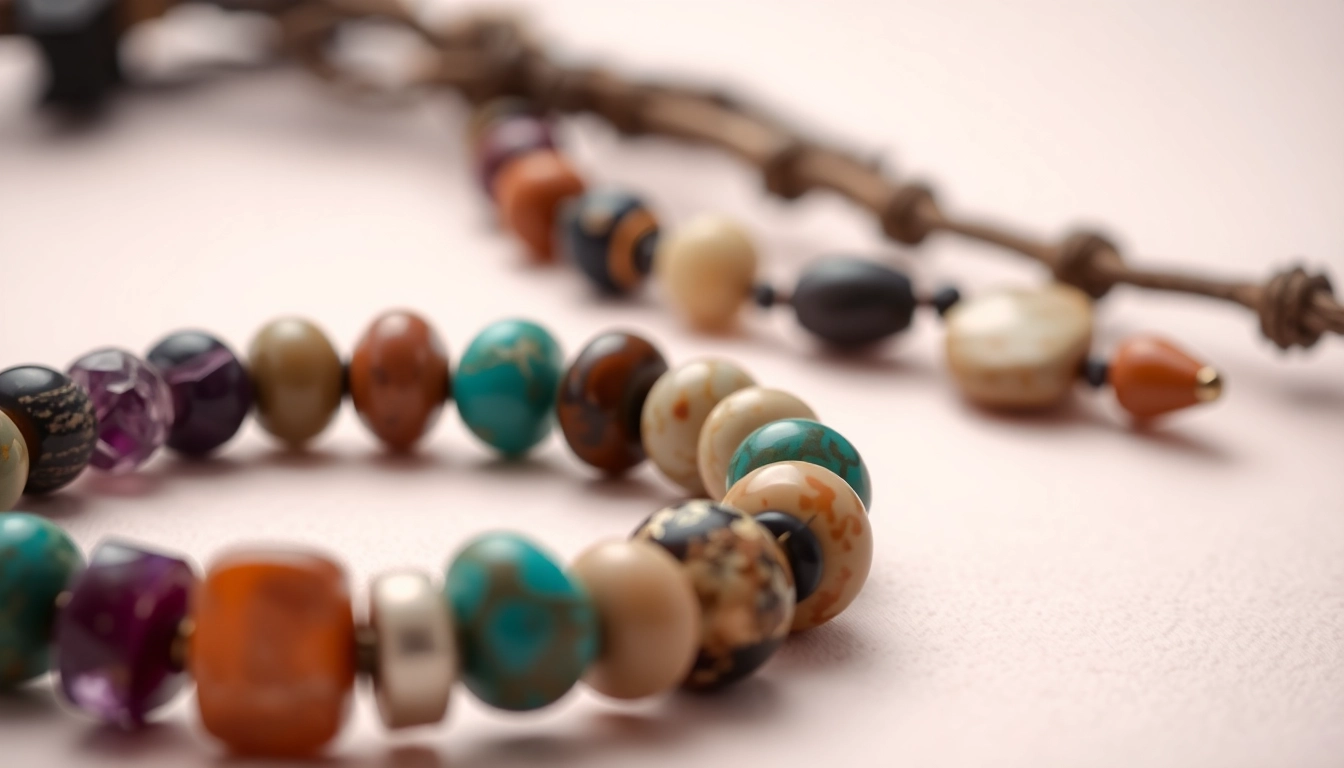 Elegant bracelet featuring natural stones with vibrant colors, highlighting bransoletka z